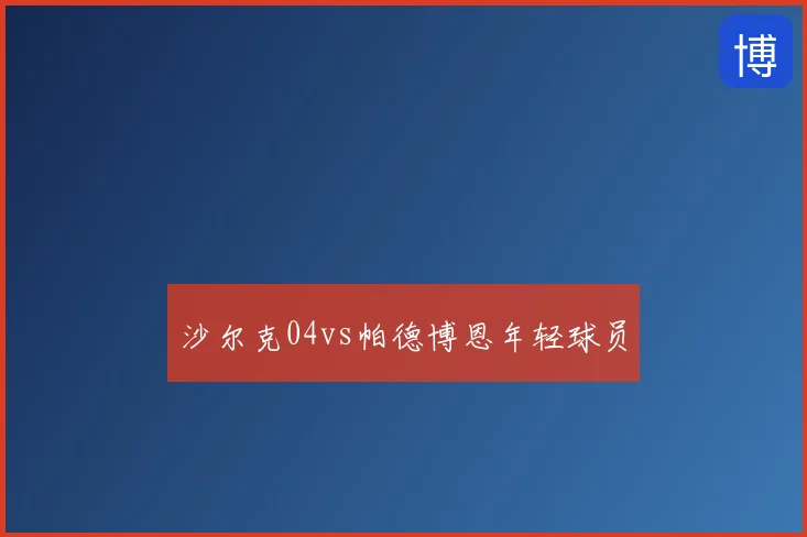沙尔克04vs帕德博恩年轻球员